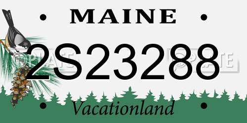2S23288 Maine License Plate