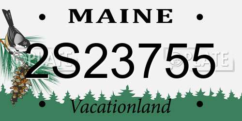 2S23755 Maine License Plate