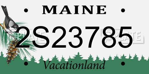 2S23785 Maine License Plate
