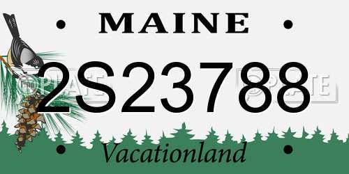 2S23788 Maine License Plate