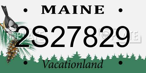 2S27829 Maine License Plate