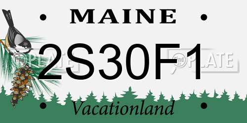 2S30F1 Maine License Plate