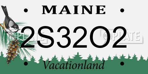 2S32O2 Maine License Plate