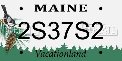2S37S2 Maine License Plate