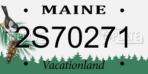2S70271 Maine License Plate