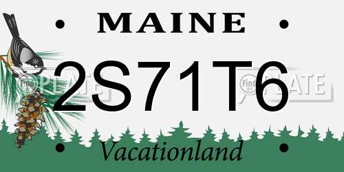 2S71T6 Maine License Plate