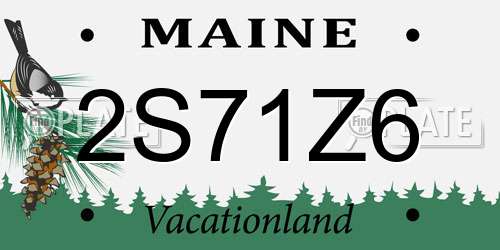 2S71Z6 Maine License Plate