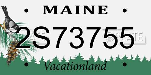 2S73755 Maine License Plate