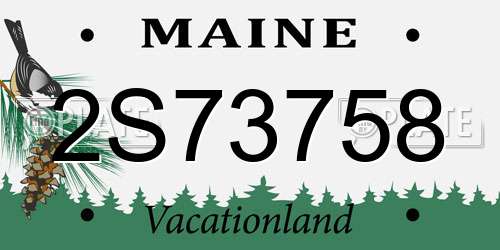 2S73758 Maine License Plate