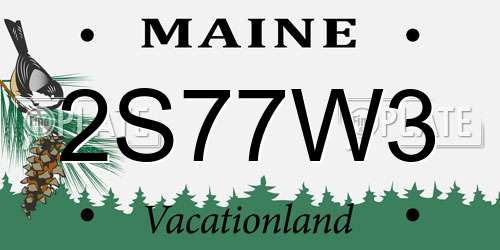 2S77W3 Maine License Plate