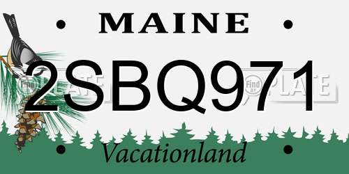 2SBQ971 Maine License Plate
