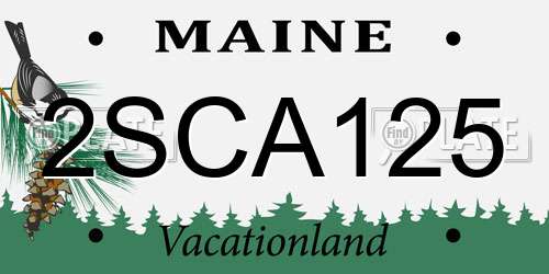 2SCA125 Maine License Plate