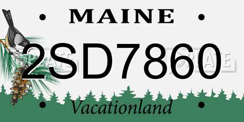 2SD7860 Maine License Plate