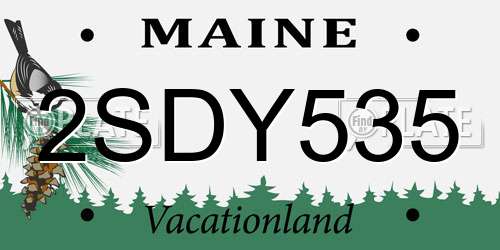 2SDY535 Maine License Plate