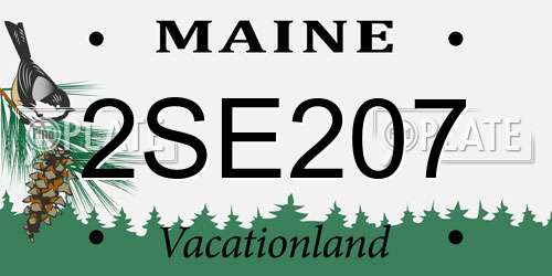 2SE207 Maine License Plate