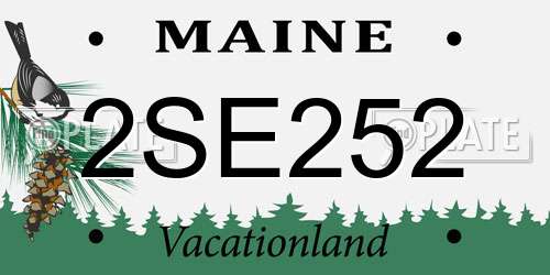 2SE252 Maine License Plate