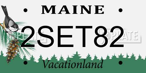 2SET82 Maine License Plate