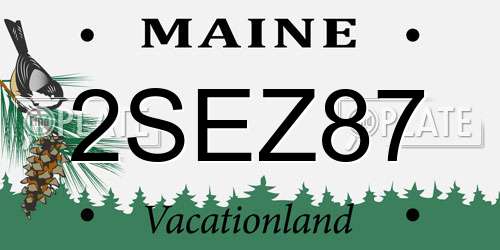 2SEZ87 Maine License Plate