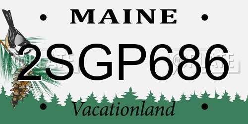 2SGP686 Maine License Plate