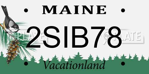 2SIB78 Maine License Plate