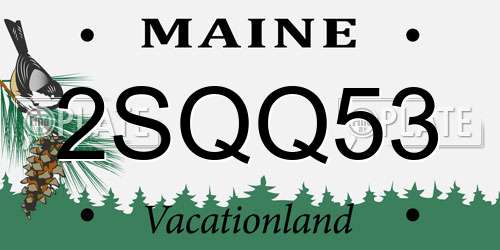 2SQQ53 Maine License Plate