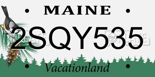 2SQY535 Maine License Plate