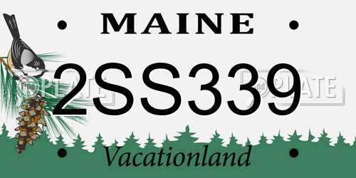 2SS339 Maine License Plate