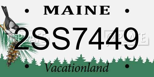 2SS7449 Maine License Plate