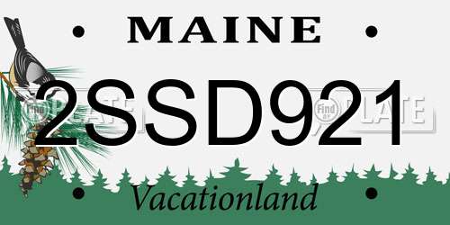 2SSD921 Maine License Plate