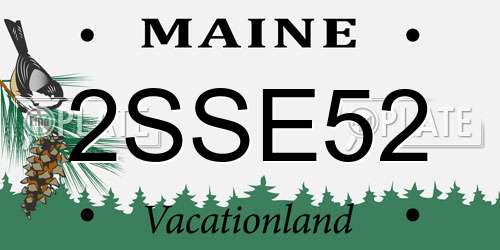 2SSE52 Maine License Plate