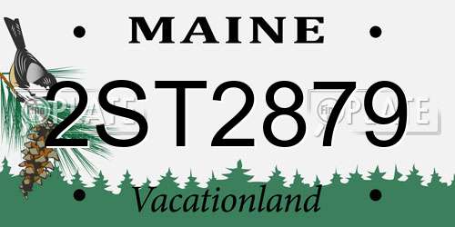 2ST2879 Maine License Plate