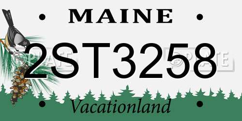 2ST3258 Maine License Plate