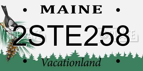 2STE258 Maine License Plate