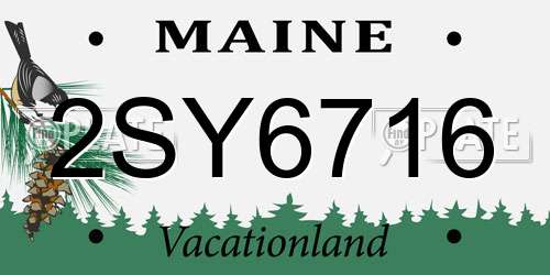 2SY6716 Maine License Plate