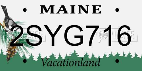 2SYG716 Maine License Plate