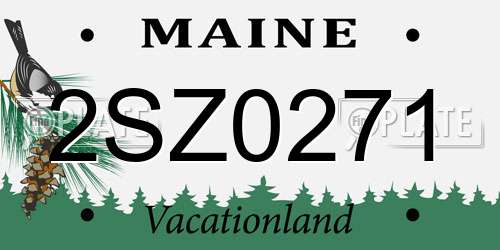 2SZ0271 Maine License Plate