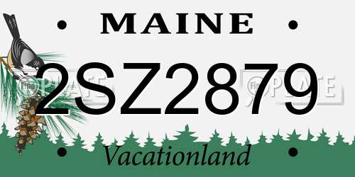 2SZ2879 Maine License Plate