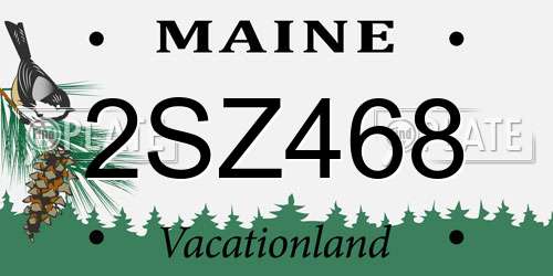 2SZ468 Maine License Plate