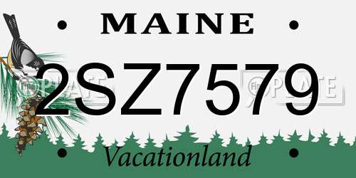 2SZ7579 Maine License Plate
