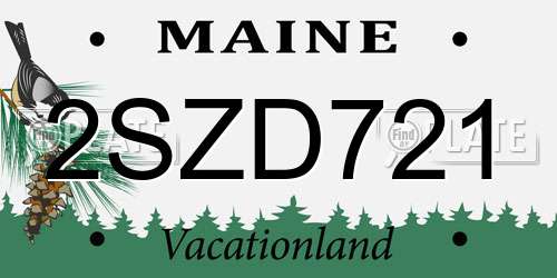 2SZD721 Maine License Plate