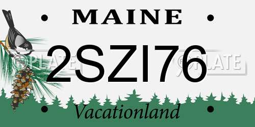 2SZI76 Maine License Plate