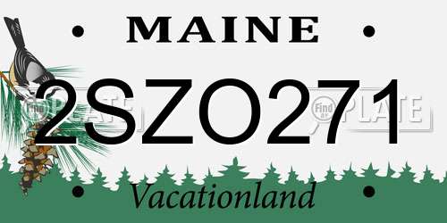 2SZO271 Maine License Plate