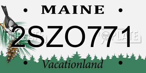 2SZO771 Maine License Plate