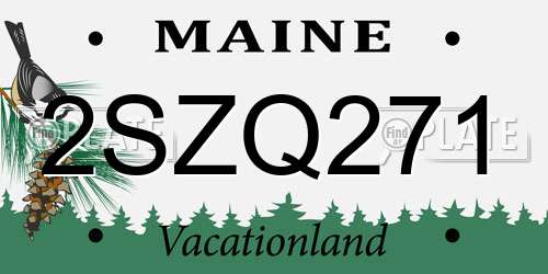2SZQ271 Maine License Plate