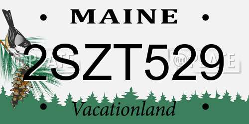 2SZT529 Maine License Plate