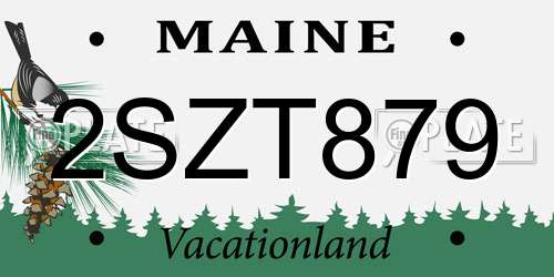 2SZT879 Maine License Plate