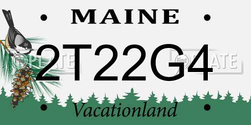 2T22G4 Maine License Plate