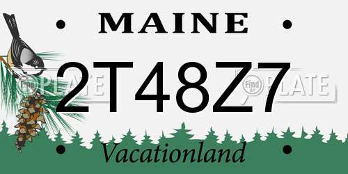 2T48Z7 Maine License Plate