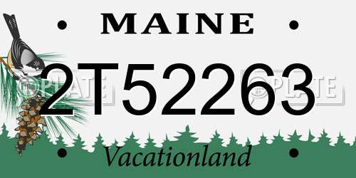 2T52263 Maine License Plate