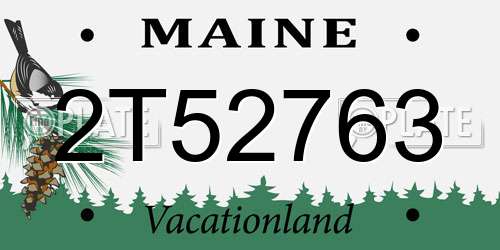 2T52763 Maine License Plate